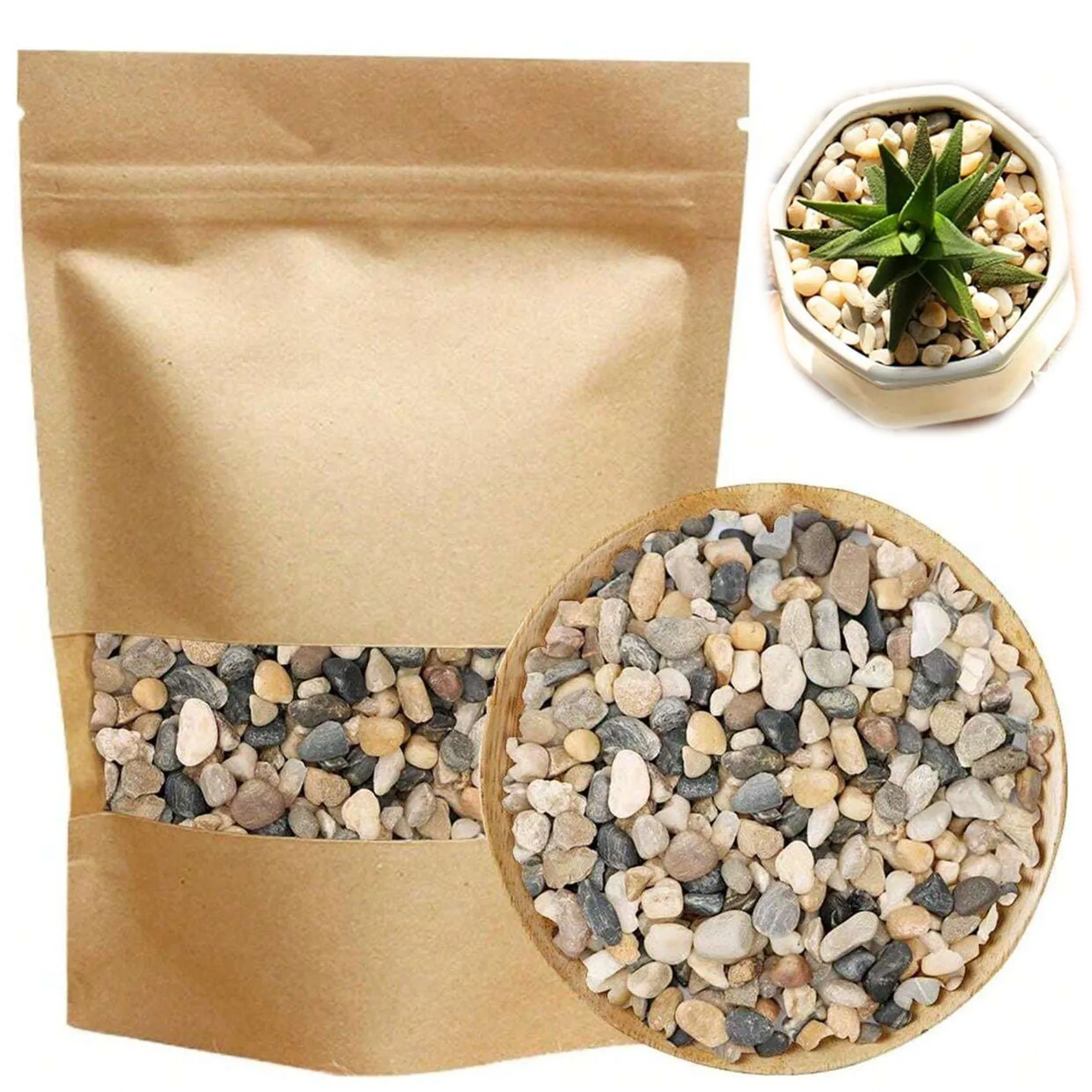 River Rocks Stones, natürliche dekorative Kieselsteine in verschiedenen Farben, Aquariumkies, kleine