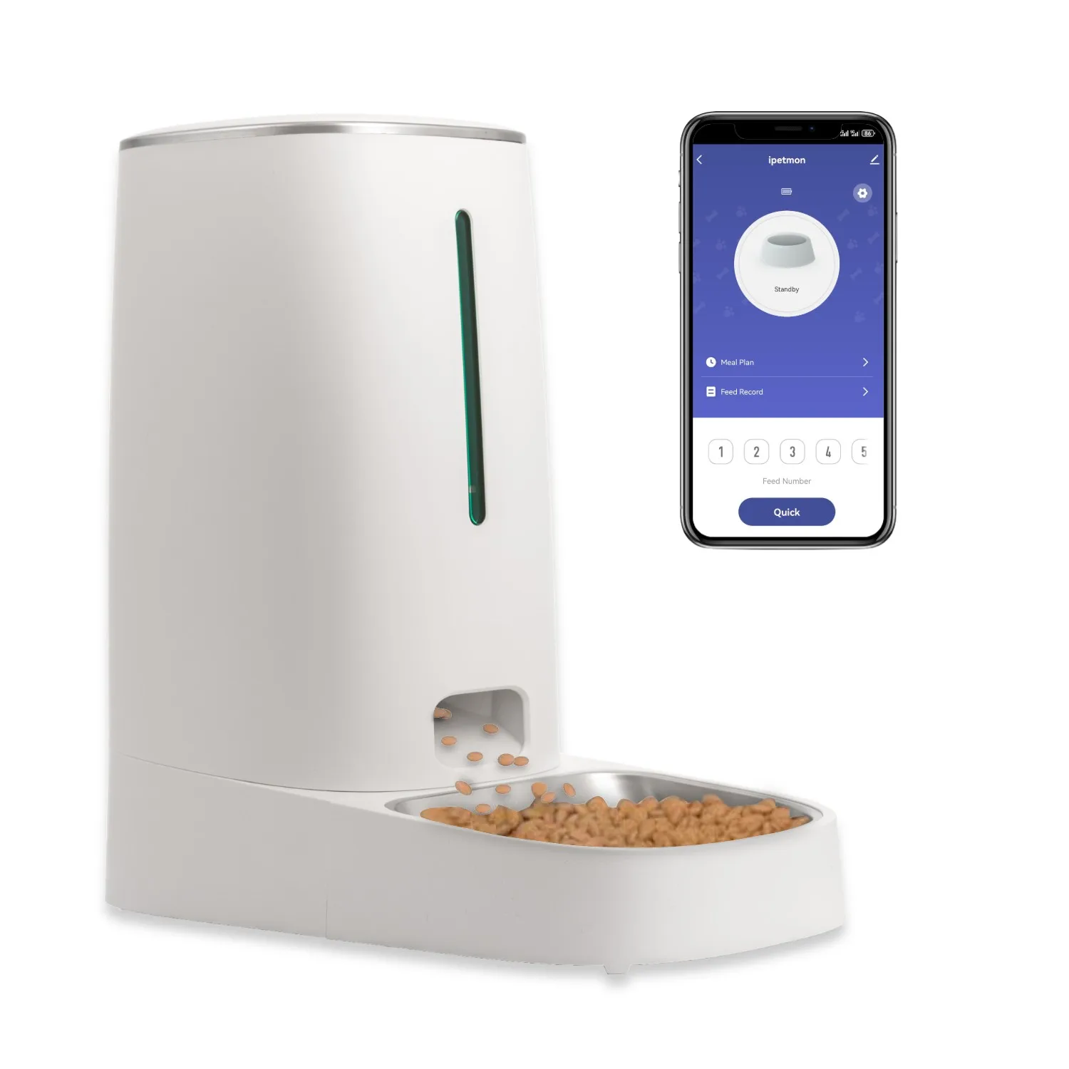 Automatischer 4-Liter-Futterspender für 1/2 Katzen, automatischer Futterspender für WiFi-Smart-Feeder