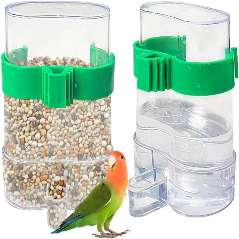 Automatischer Vogel-Wasserspender, Vogeltränke, transparenter Vogelkäfig-Wasserbrunnen für Wellensittiche