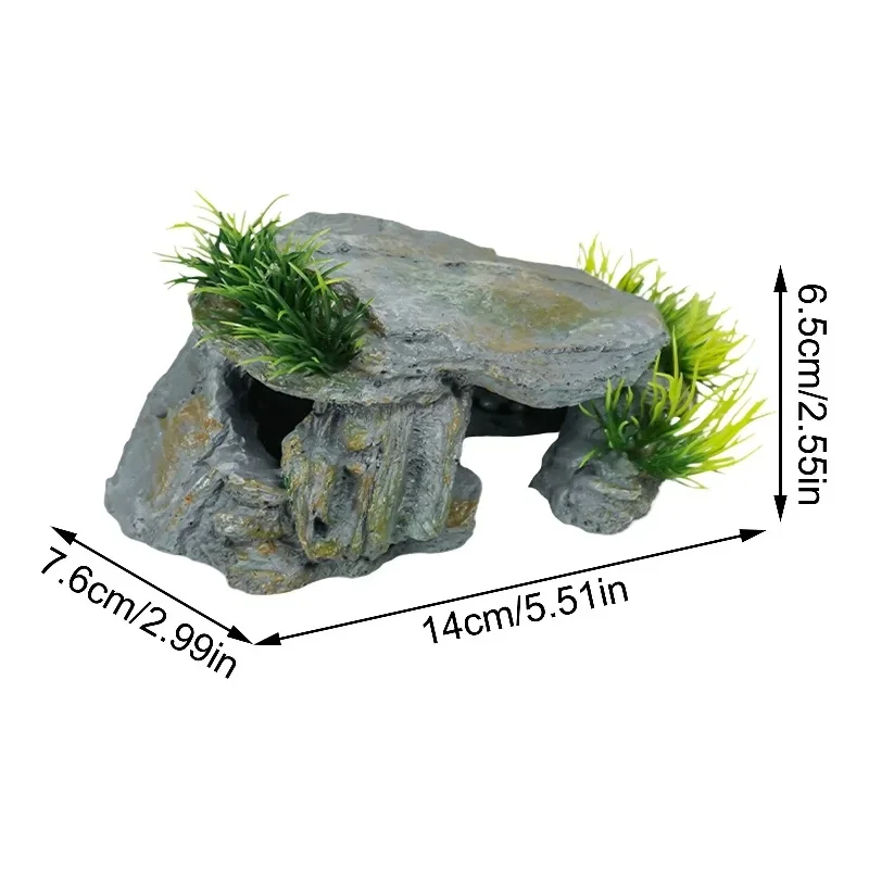 Reptilien-Versteckhöhle mit Sonnenplattform im Naturstein-Stil – Bild 3
