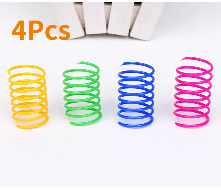 Kätzchen Spule Spirale Federn Katze Spielzeug Interaktive Gauge Katze Frühling Spielzeug Bunte Federn Katze