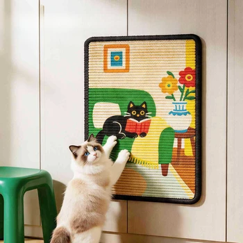 Sisal-Katzenkratzbrett ist verschleißfest und kann keine Splitter abwerfen. Wandkratzbrett für Katzen