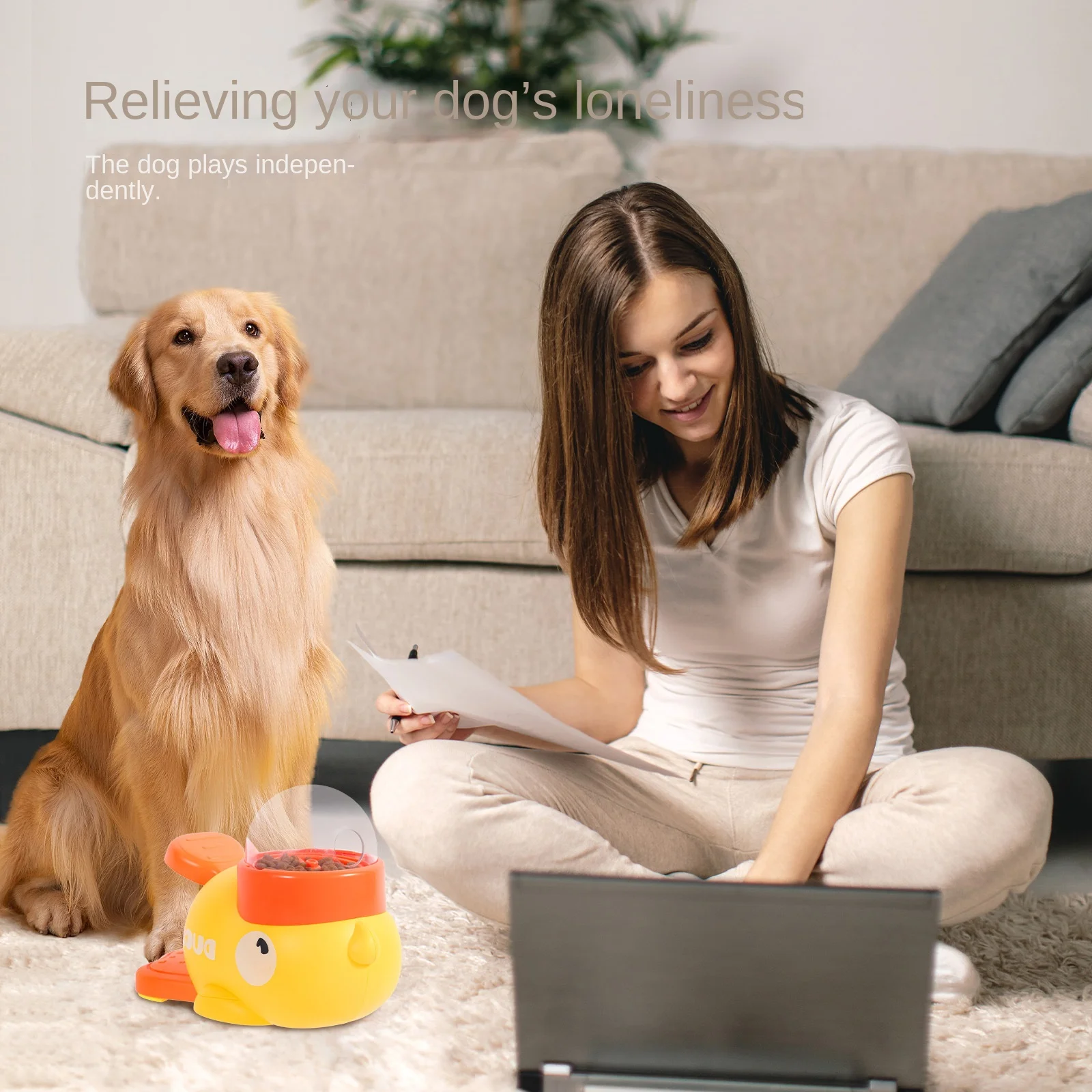 2-in-1 Interaktives Hundespielzeug Automatischer Leckerli-Spender – Bild 4