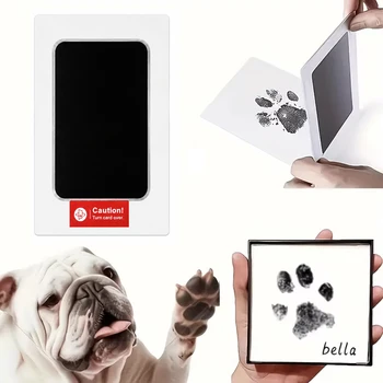 Haustier-Pfotenabdruckmatte für Katzen und Hunde, schnell trocknende schwarze Tinte, sicher, leicht