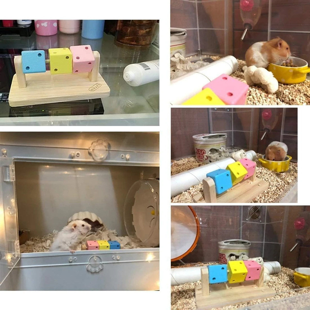 Lustiges Holz-Rubik's-Würfel-Kauspielzeug Hamster-Zubehör – Bild 4
