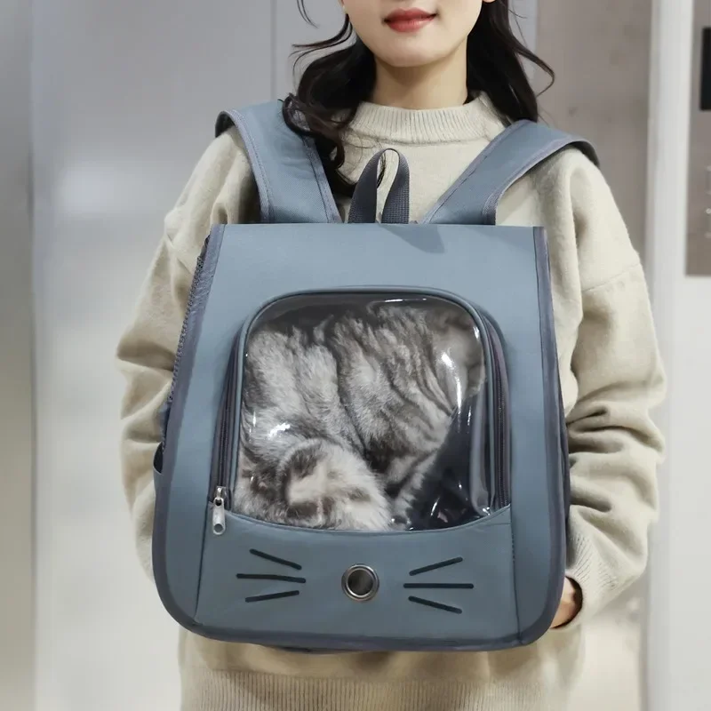 Transportträger für Haustiere, Katzen-Rucksack, Outdoor, atmungsaktiv – Bild 3