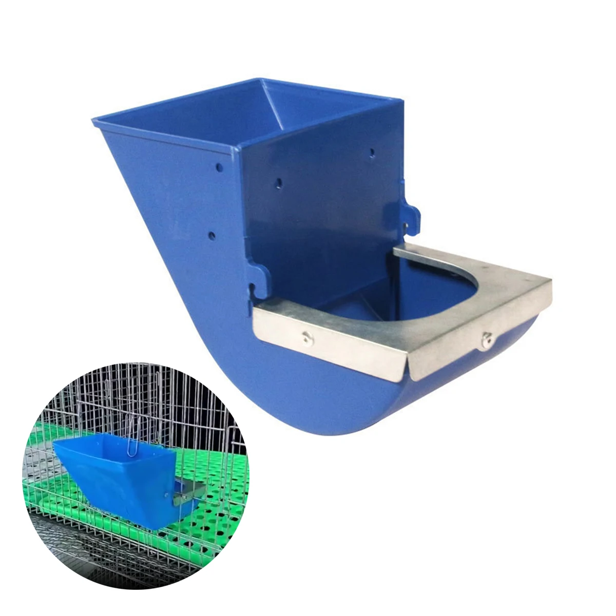 Blaue Kaninchen-Futterbox Hängender Futtertrog für Kaninchenkäfig – Bild 2