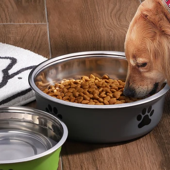 Futternapf für Hunde aus Edelstahl mit rutschfester Gummibasis und Trinkwassernapf für kleine Katzen und Hunde