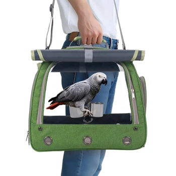 Vogelkäfig-Papageienträger mit Sitzstange für Sittich, Lovebird, afrikanisches graues Nymphensittich, Caique