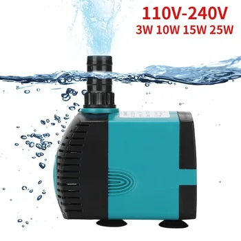 110V-240V Aquarium Wasser Brunnen Pumpe Filter 3W 10W 15W 25W Ultra-leise Tauch Fischteich Aquarium