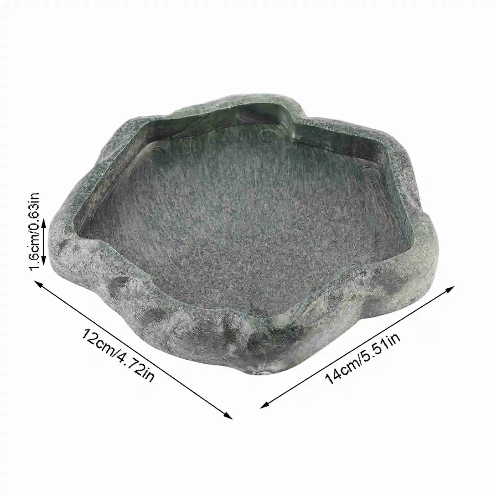 Reptilien-Futterspender, ABS-Harz, imitiertes Rock-Design, Futternapf für Schildkröten, Eidechsen