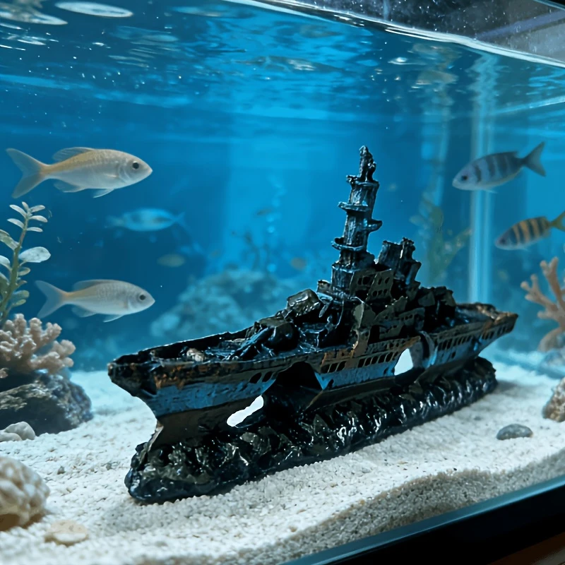 Aquarium-Dekoration Schiffsverschrottung-Landschaft mit Strukturiertem – Bild 4