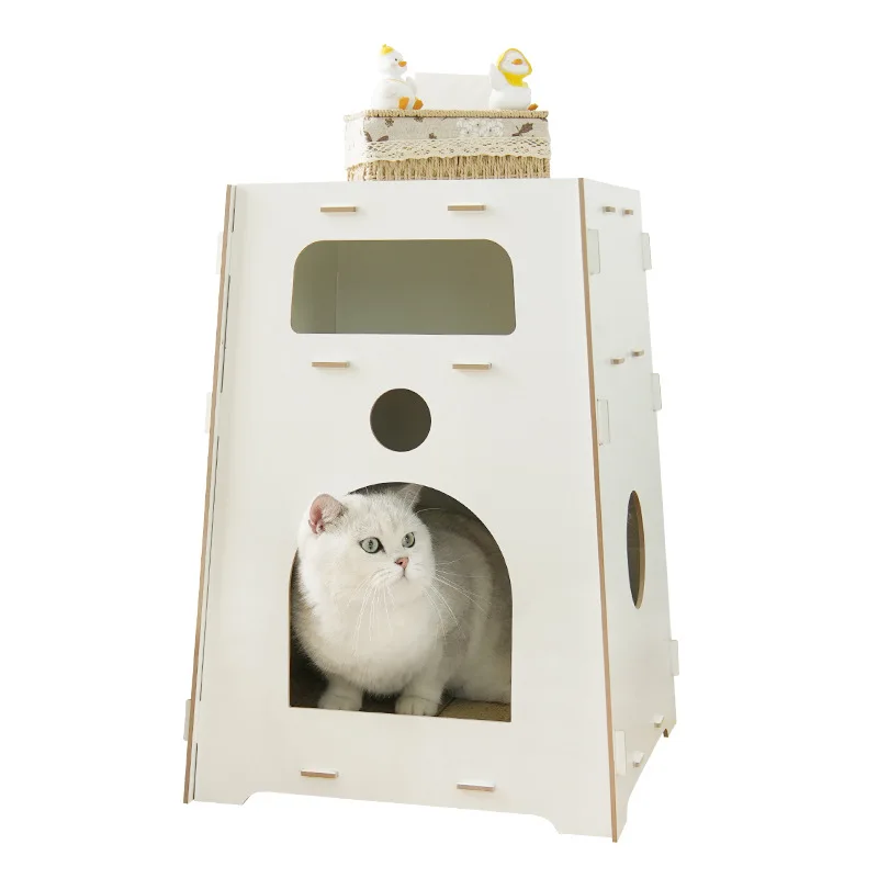 Robustes Katzen- und Hundebett, Haustierbett zum Schlafen, Ruhe, Spielen, Nachttisch, abnehmbare Haustiermöbel