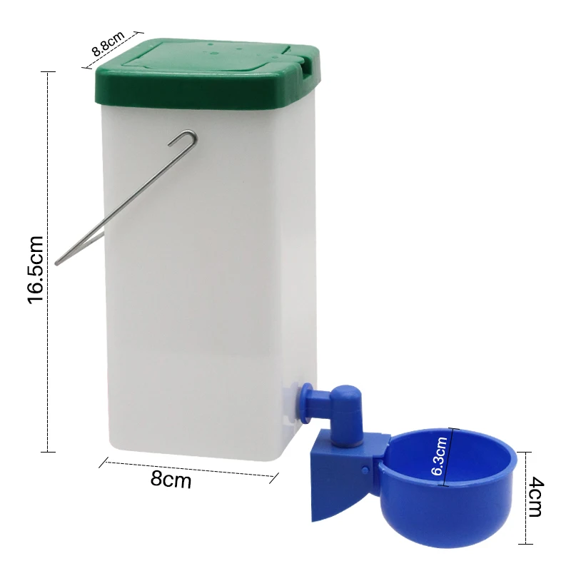 Kaninchen-Tränke 1000ml mit Blauer Schale, Kleintier-Wasserflasche – Bild 4