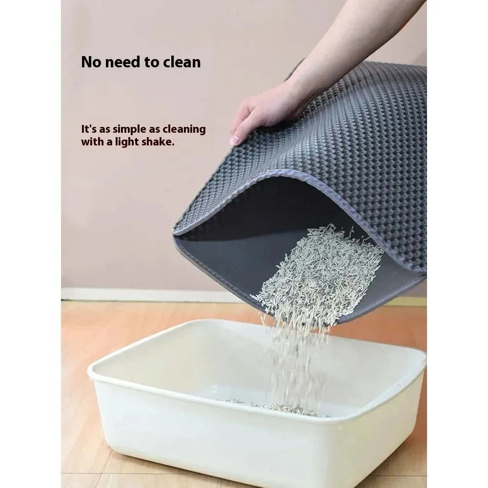 90X60CM Doppelschichtige Katzenstreu-Matte Wasserdicht Rutschfest – Bild 3