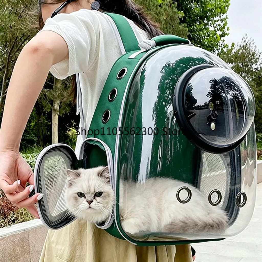 Haustier-Tragetasche für Katzen, Atmungsaktiver Transparenter Rucksack für Welpen und Hunde, Transportbox