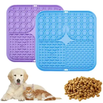 Pet Lick Silikon Matte Hunde Haustier Slow Food Platte für Hund Baden Ablenkung Silikon Hund Sauger Futter