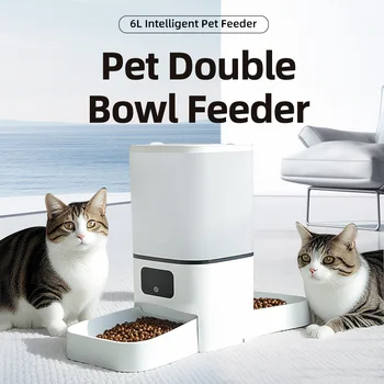 Automatischer Tierfutterautomat mit 6L Kapazität, Smart-Timer, Tuya-Steuerung, Futterspender