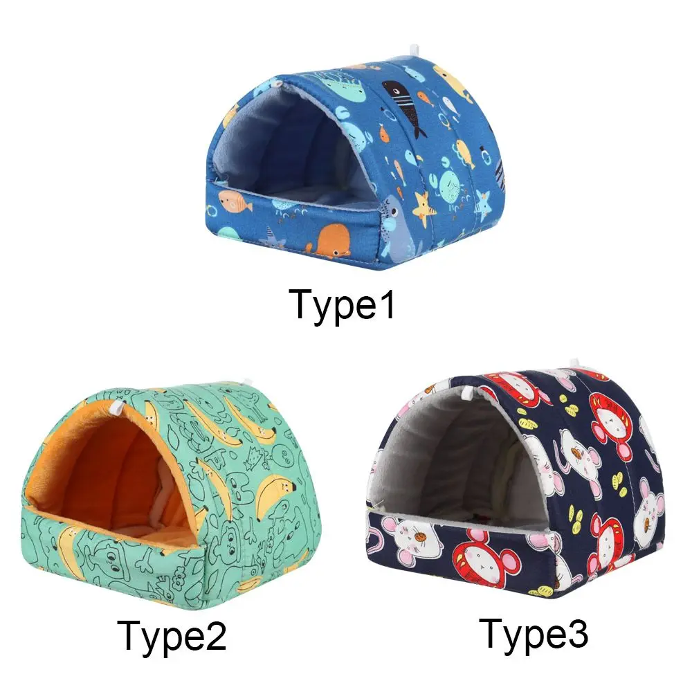 Weiches Kaninchen buntes Eichhörnchen Mini Käfig Winter Hamster Haus – Bild 6