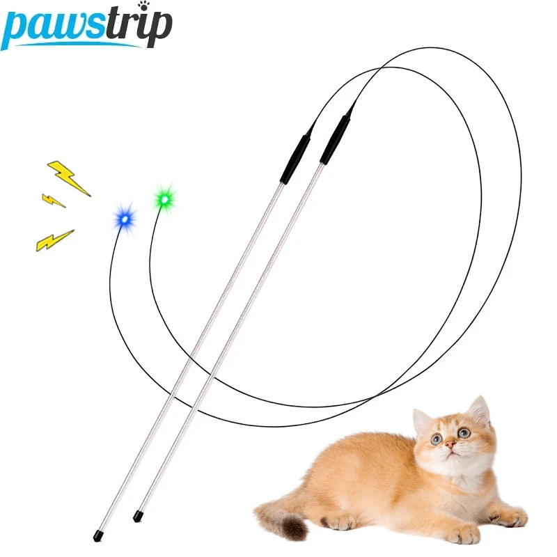 LED Interaktiver Katzenspielstab Lustiges Katzenspielzeug zur Langeweile-Bekämpfung für Katzen Katzenspielzeug