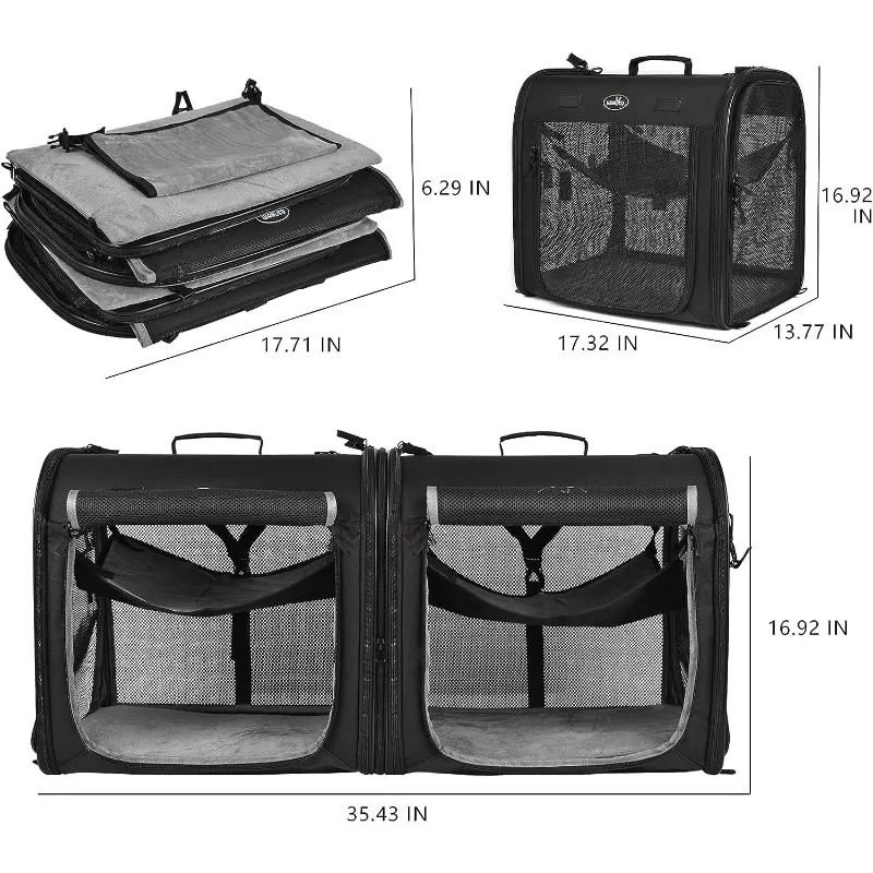 Wakytu Zwei-in-Eins Faltbare Katzentransportbox Katzen-Autotransport. Zwei Katzen- und Hunde-Transporttaschen