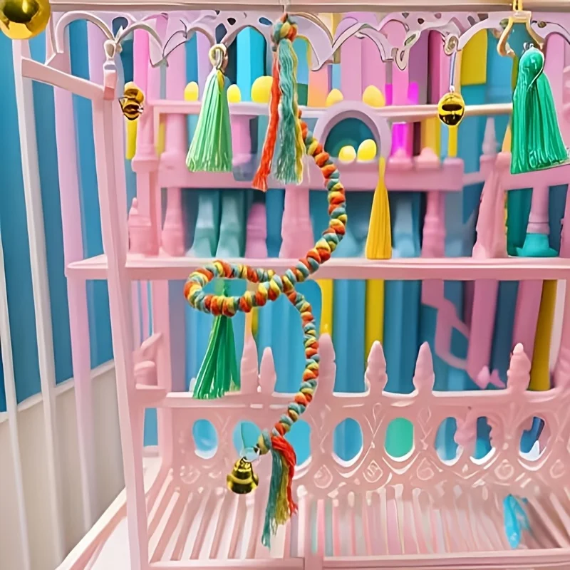 Vogelspielzeug Papageien-Schaukel Bungee-Kletterseil – Bild 5