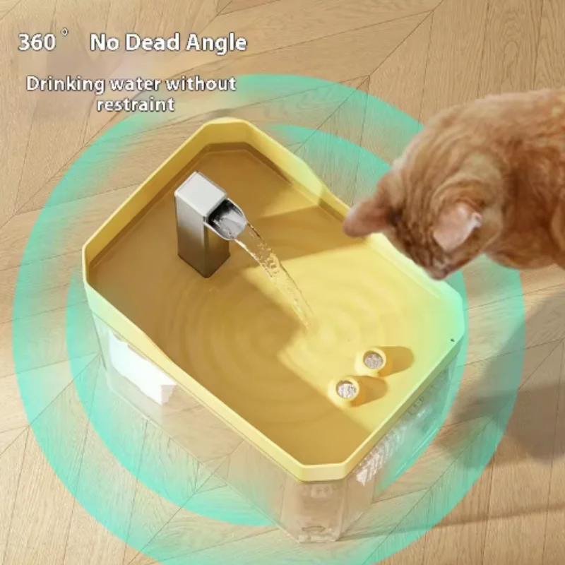 USB-Katzenwasserbrunnen mit automatischem Filter, transparenter – Bild 3