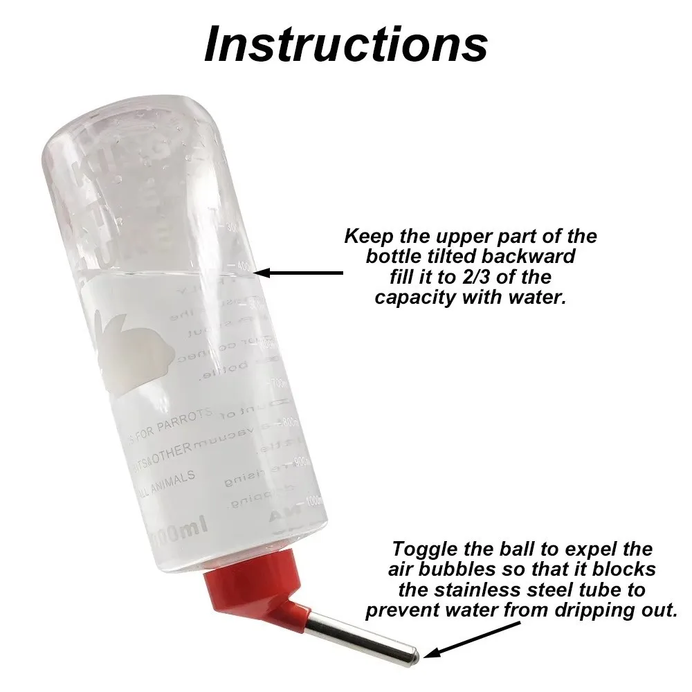1000ml Trinkflasche für Kleintiere, große Trinknapf, automatische Trinkflasche, Trinknapf für Haustiere