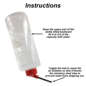 1000ml Trinkflasche für Kleintiere, große Trinknapf, automatische Trinkflasche, Trinknapf für Haustiere