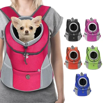 Hunde-Haustier-Rucksack, Reisetasche, Vorderrucksack, atmungsaktiv, verstellbar, mit reflektierenden
