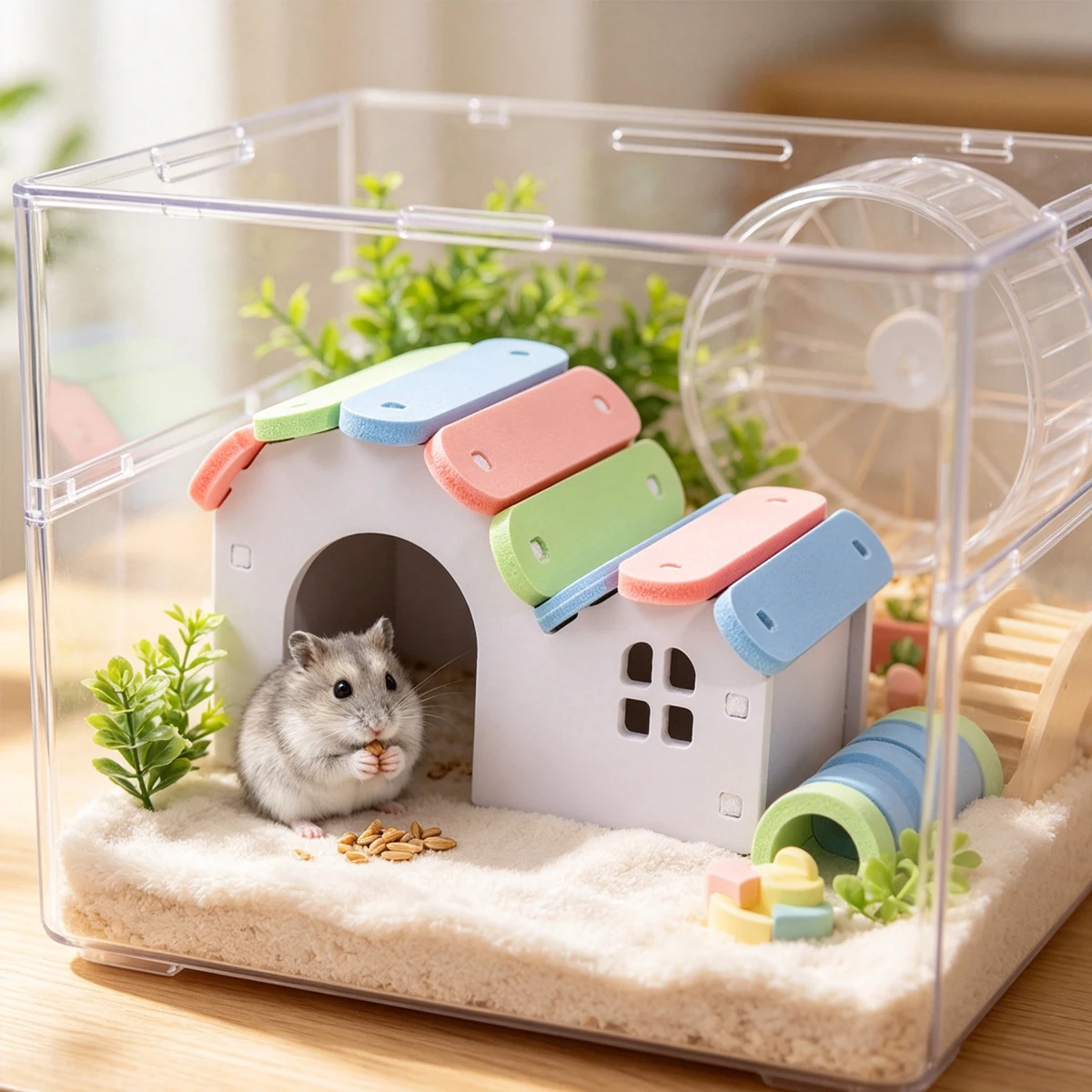 Hamsterhaus Häuser für Hamster Ratten Zubehör Meerschweinchen-Hütte – Bild 4
