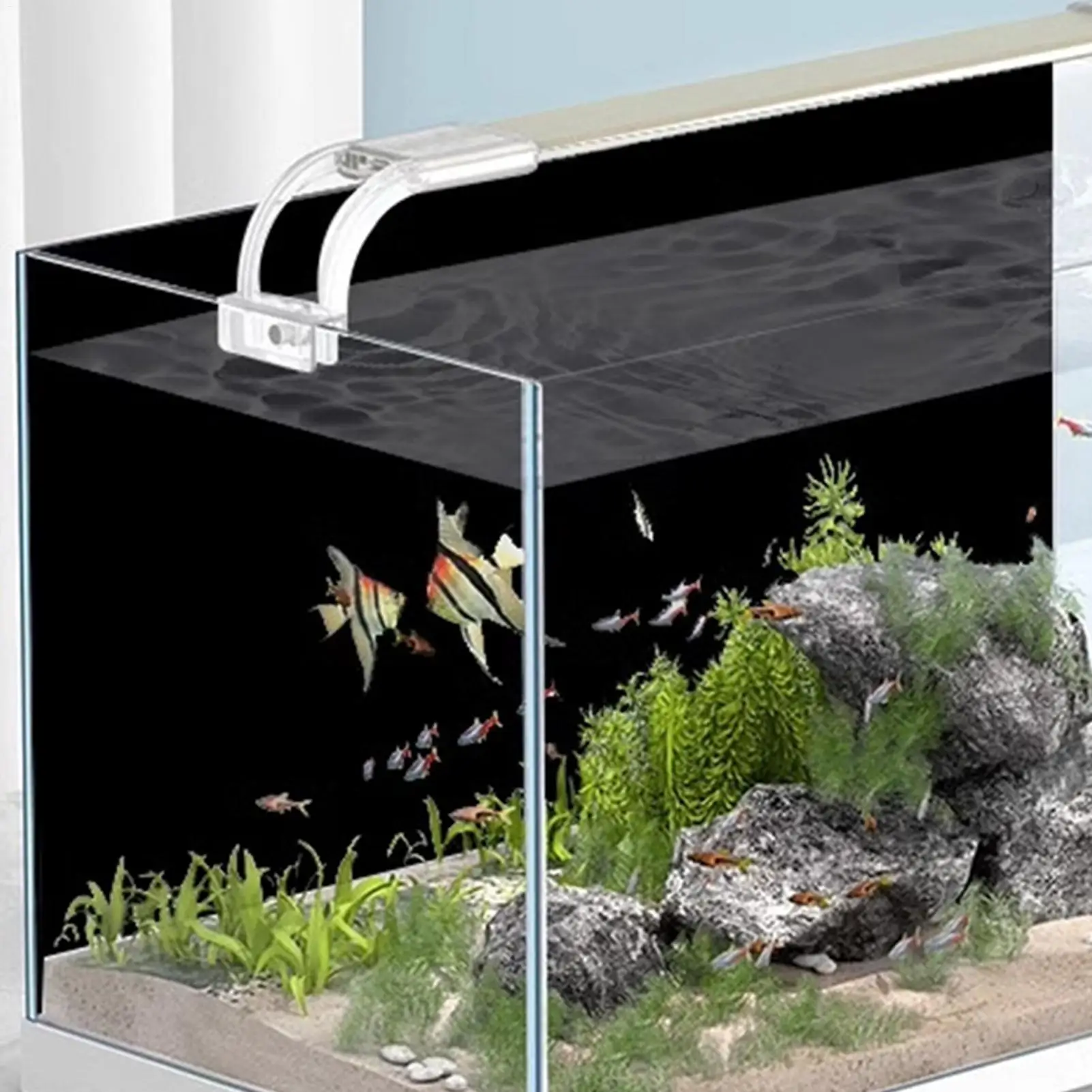 Aquarium-Hintergrundaufkleber Schwarze statisch haftende Folie – Bild 4