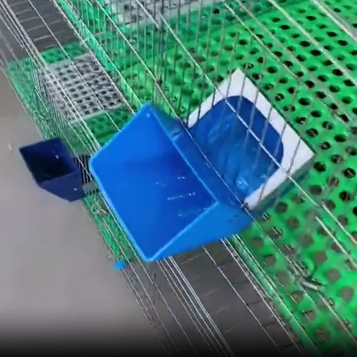 Blaue Kaninchen-Futterbox Hängender Futtertrog für Kaninchenkäfig – Bild 6