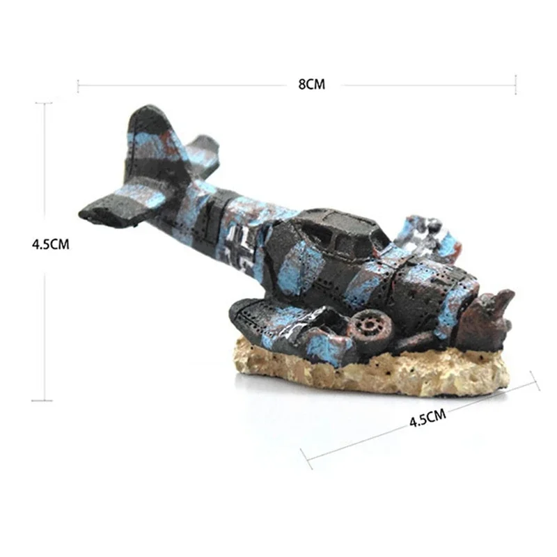 Amüsante Aquarium-Dekoration, Flugzeugschrotthügel, Höhlen-Ornamente, Aquarien-Landschaftsgestaltung