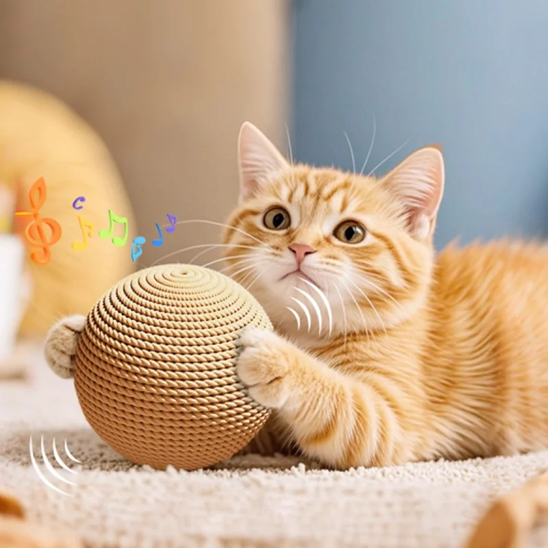 Großer Sisal-Katzenball, Interaktives Selbstbeschäftigungsspielzeug – Bild 5