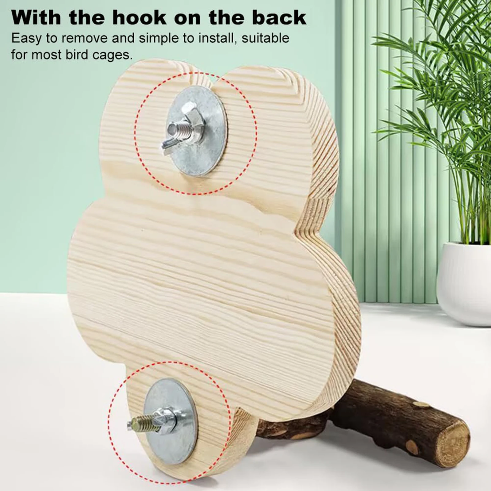 Blume Vogelkäfig Barsch Spiegel Papagei Spielen Übung Ständer Holz – Bild 3