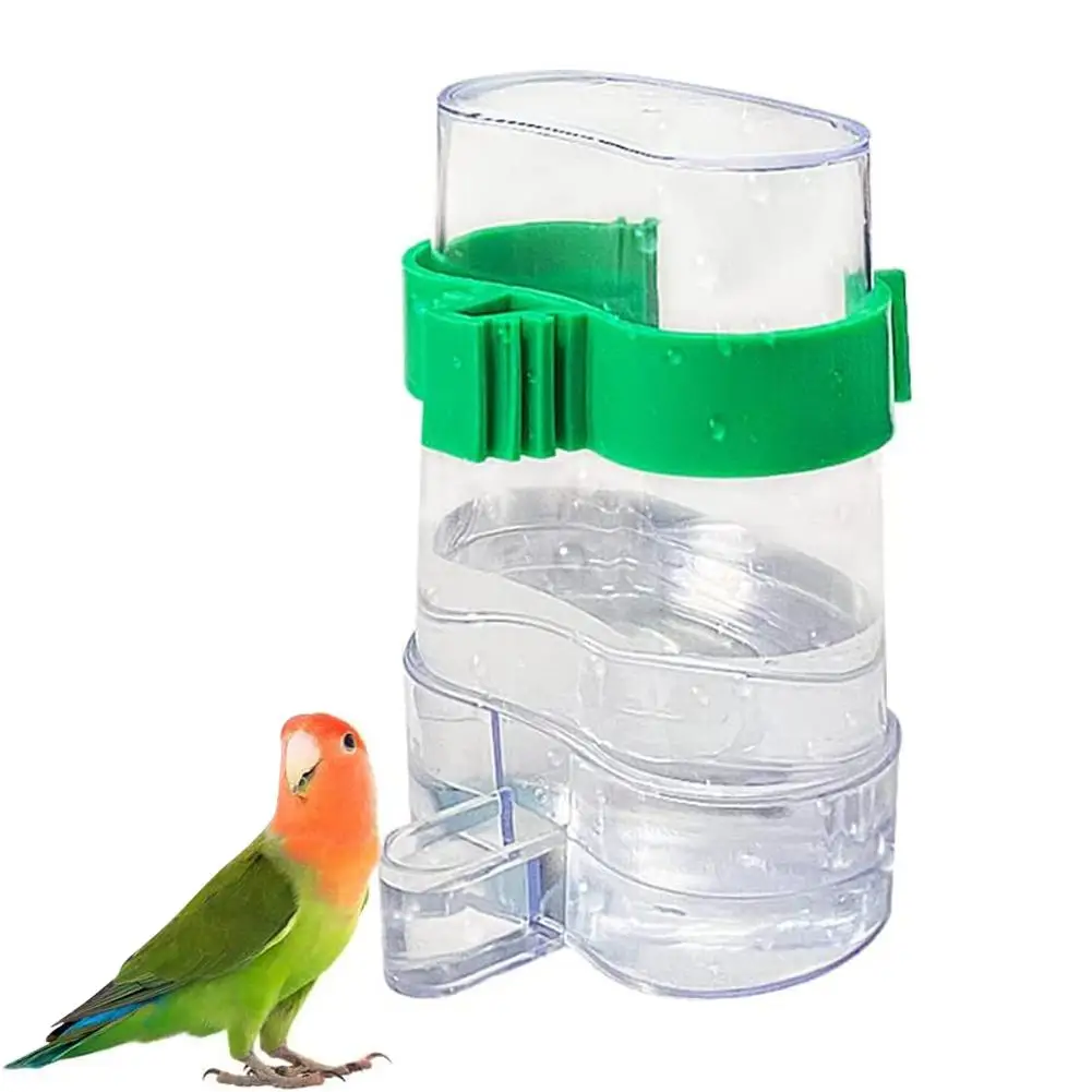Automatischer Vogelwasserspender, Vogeltrink-Futterspender, transparenter Vogelkäfig-Wasserbrunnen