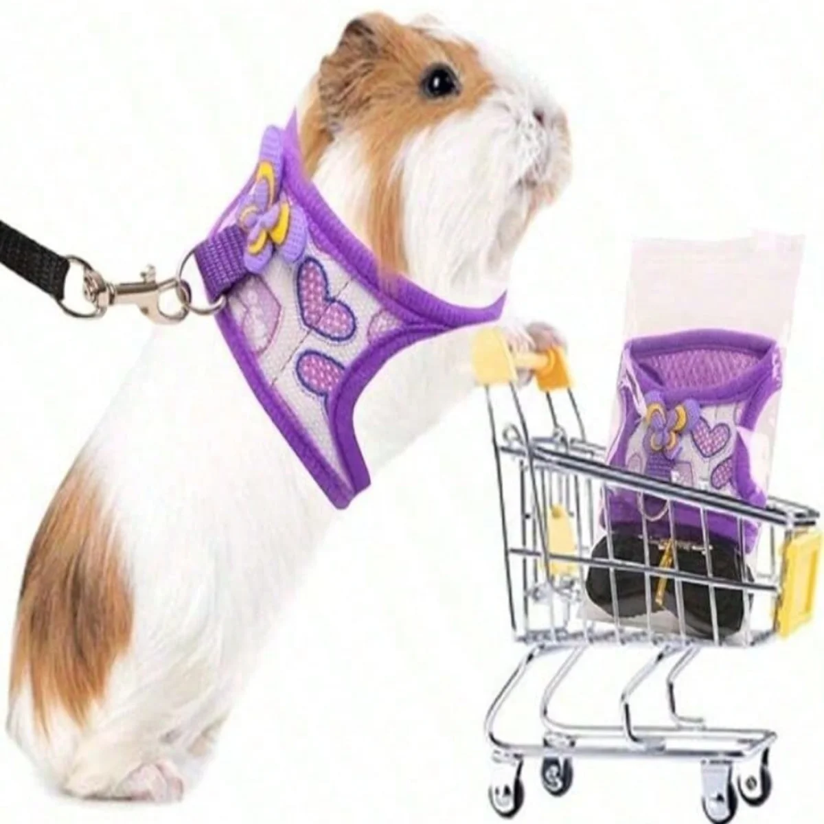 Geschirr-Leinen-Set für Kleintiere, verstellbares Seil für Kaninchen, Frettchen, Eidechsen, Meerschweinchen