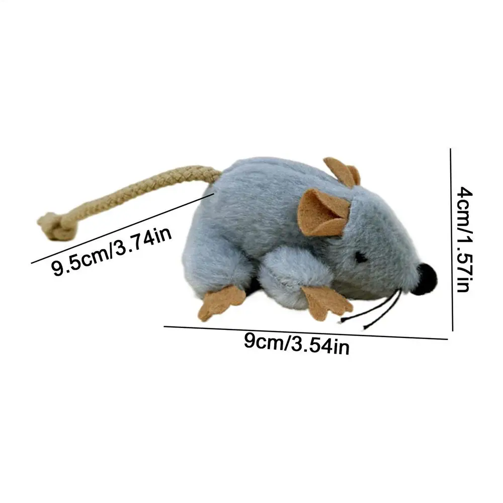 Plüsch-Katzenspielzeug Maus mit Realistisch Beweglichem Schwanz und Geräuschen Interaktives Kätzchen-Spielzeug