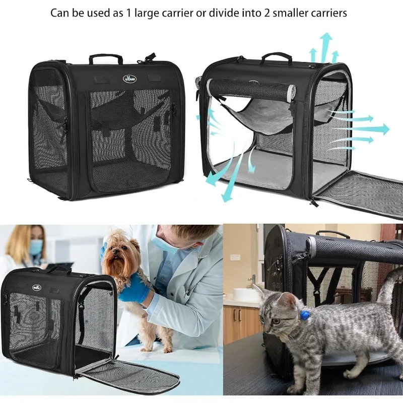 Wakytu Zwei-in-Eins Faltbare Katzentransportbox Katzen-Autotransport – Bild 5