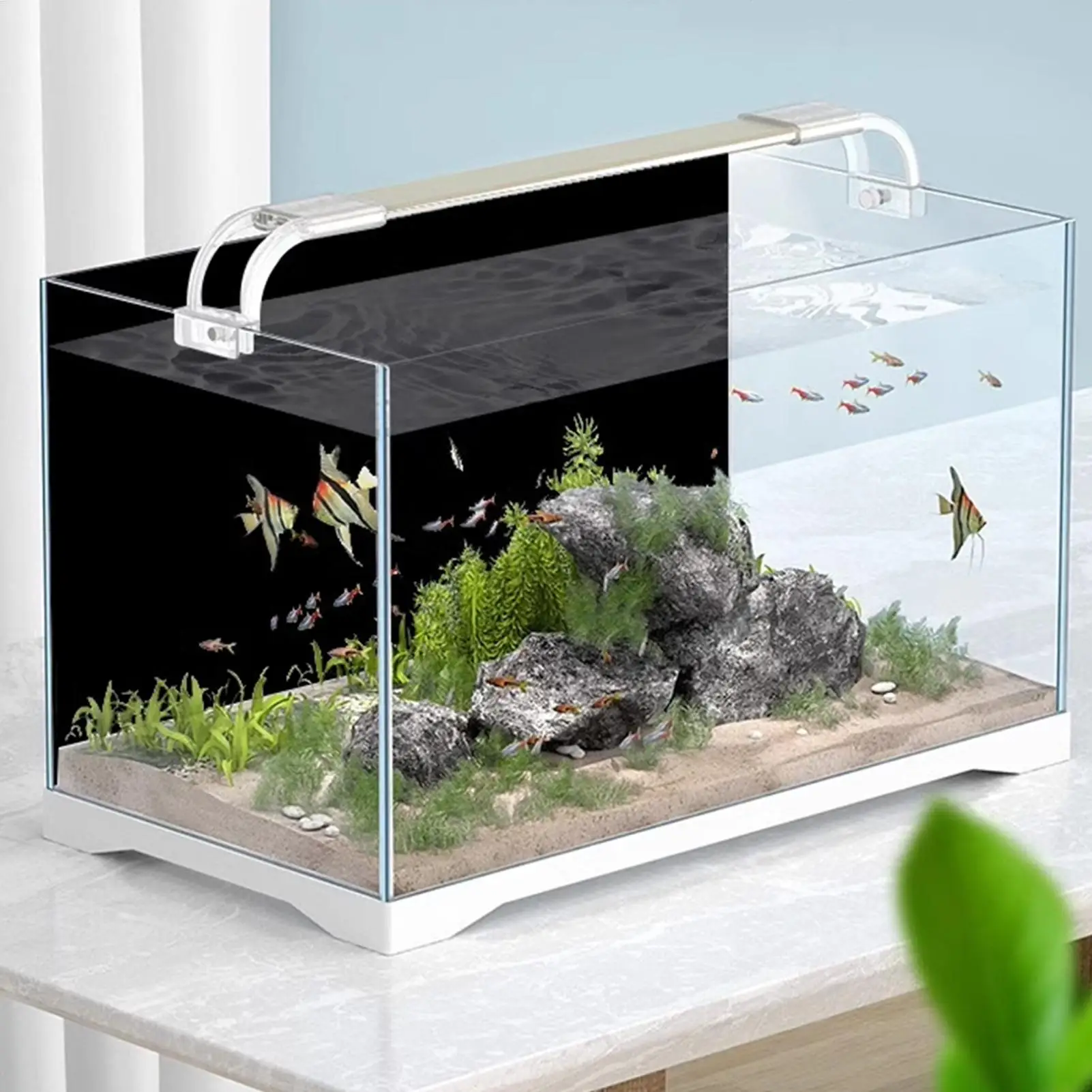 Aquarium-Hintergrund-Aufkleber Schwarze Statische Haftfolie – Bild 4