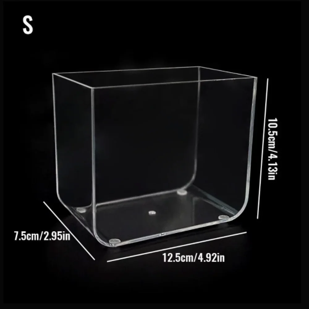 Kleines Nano-Aquarium ohne Rand, Kleines Glas-Fischbecken, Betta-Aquarium, Mini-Aquarium, Betta